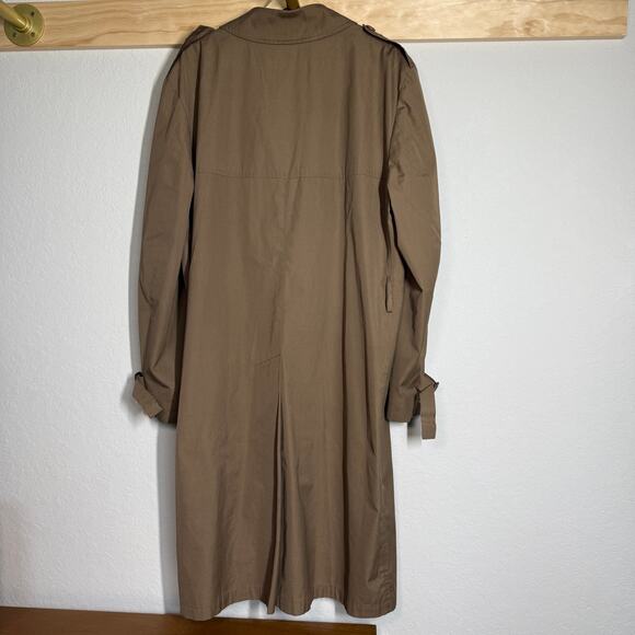 Men's London Fog Traditional Double‎ Breasted Tan Trench Coat Size 46 Regular - Picture 7 of 8